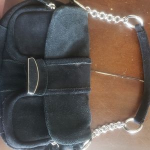 Small black leather purse